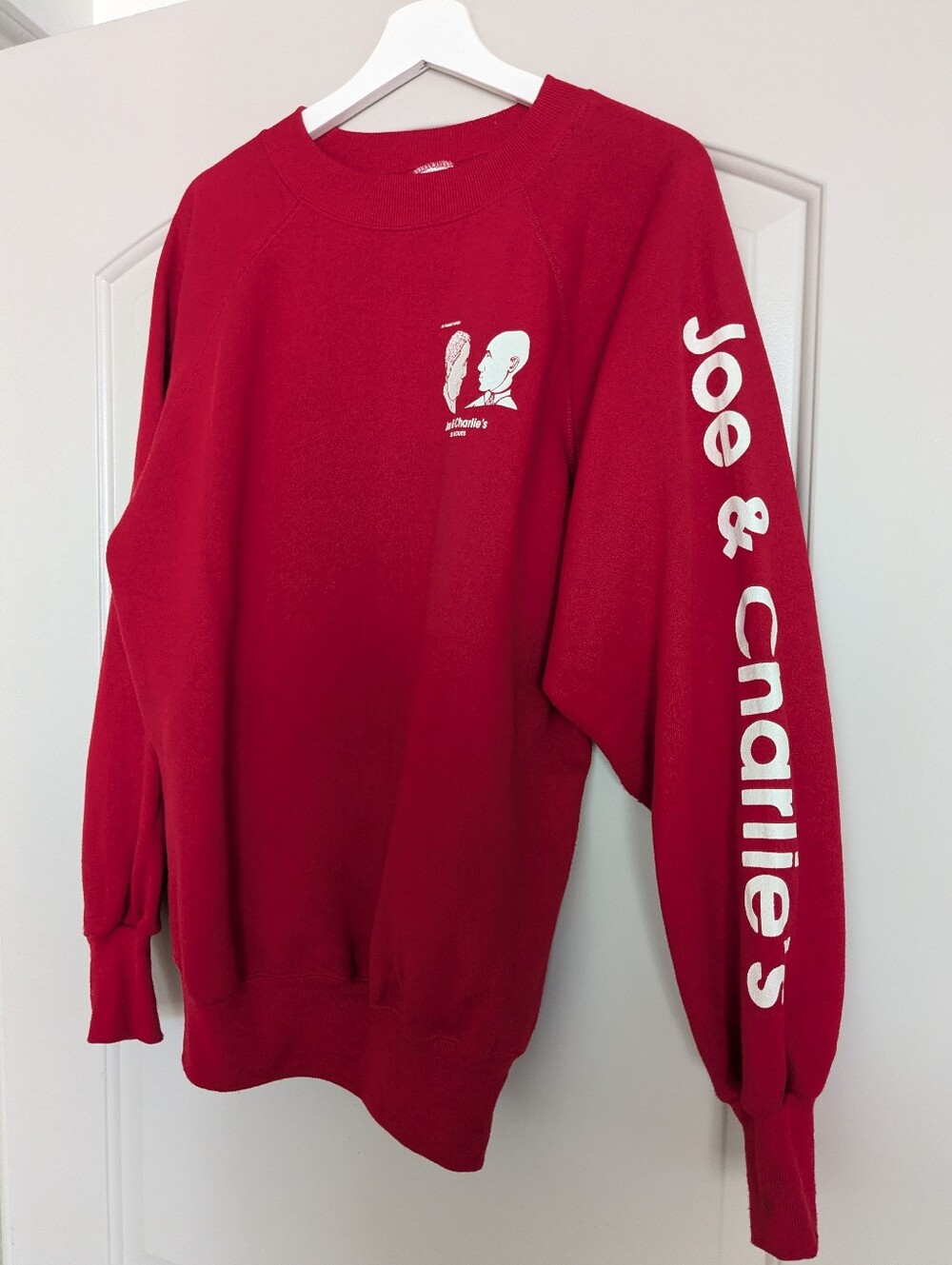 Vintage Ultra Sweats L red “Joe & Charlie’s St. Louis” raglan sweatshirt